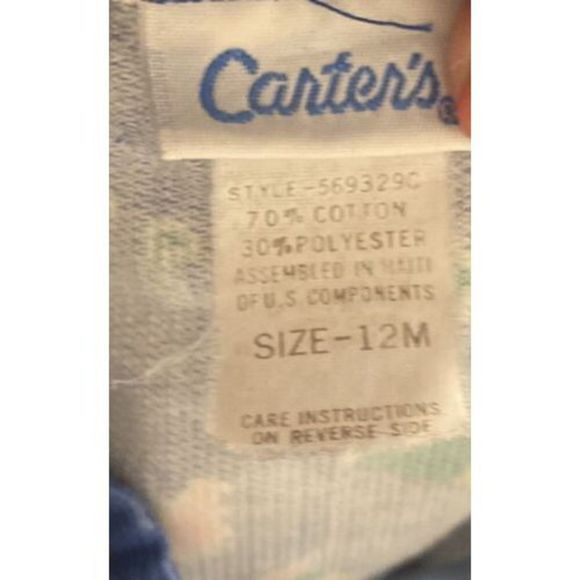 Vintage Carters Baby Boy Blue Corduroy Overalls With Numbers & Pencils 12M - Picture 5 of 5